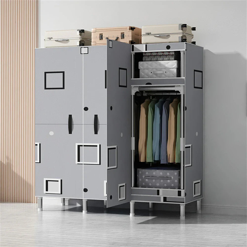 LEEGOHOME Wardrobes Large Capacity KT Board Wardrobe Bedroom
