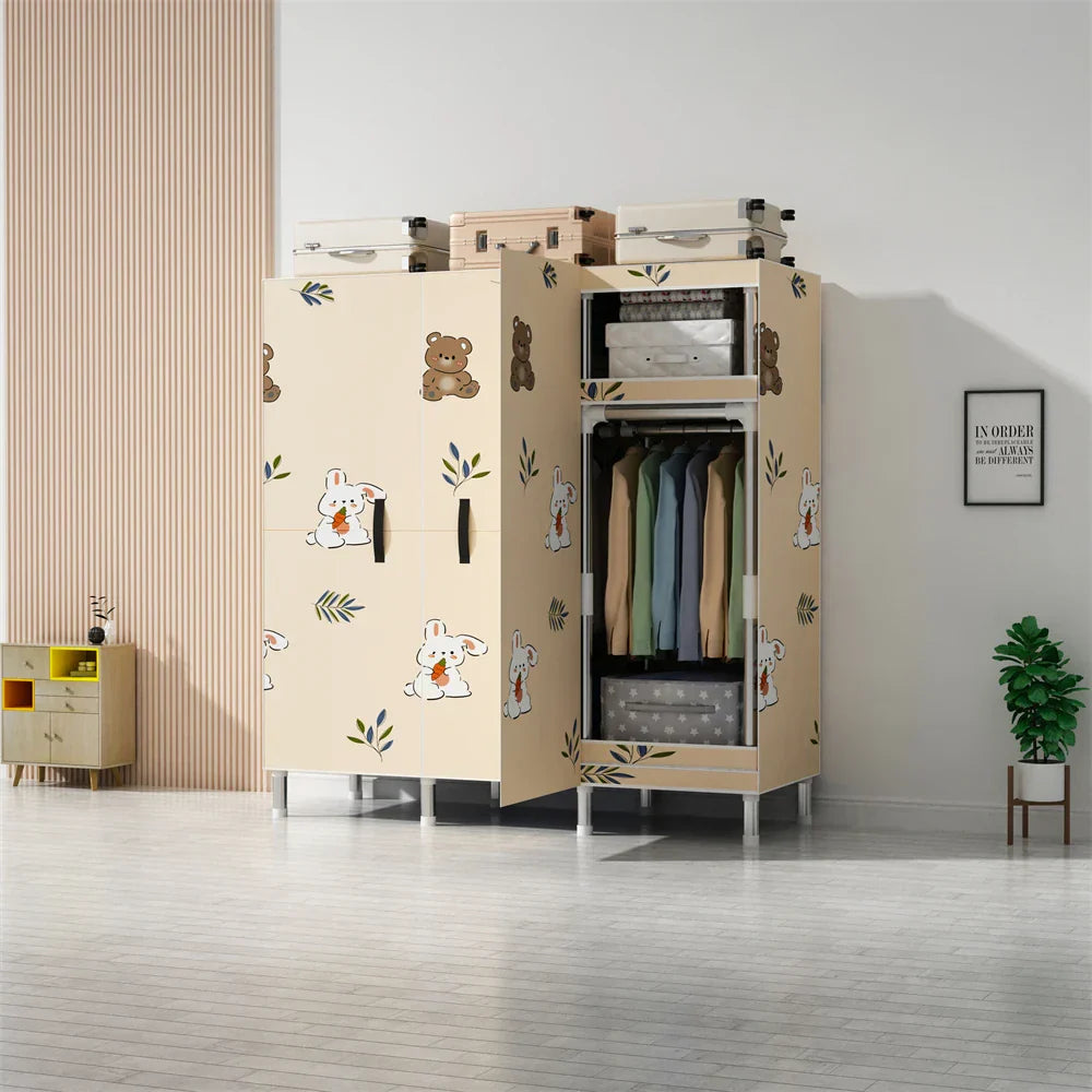 LEEGOHOME Wardrobes Large Capacity KT Board Wardrobe Bedroom