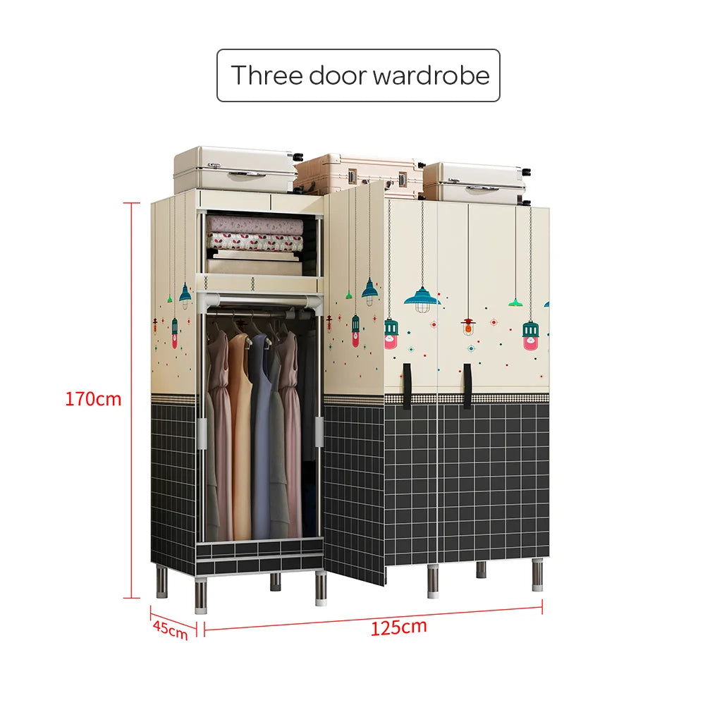LEEGOHOME Wardrobes Large Capacity KT Board Wardrobe Bedroom