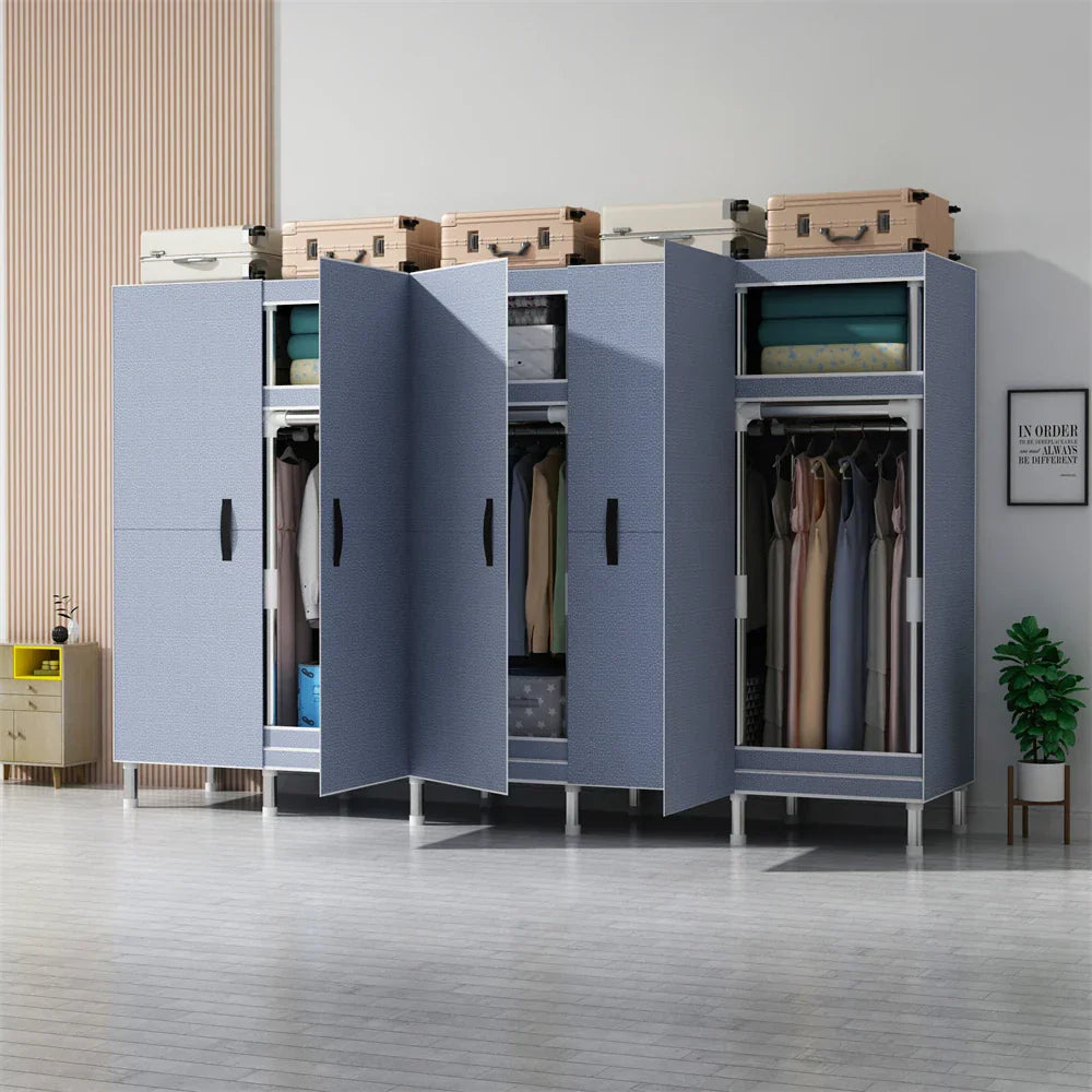 LEEGOHOME Wardrobes Large Capacity Wardrobe Bedroom Furniture 85/125/166/207x45x170cm