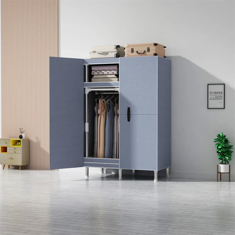 LEEGOHOME Wardrobes Large Capacity Wardrobe Bedroom Furniture 85/125/166/207x45x170cm