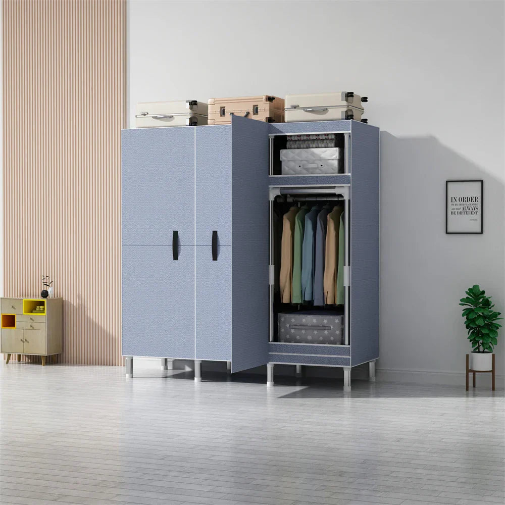 LEEGOHOME Wardrobes Large Capacity Wardrobe Bedroom Furniture 85/125/166/207x45x170cm