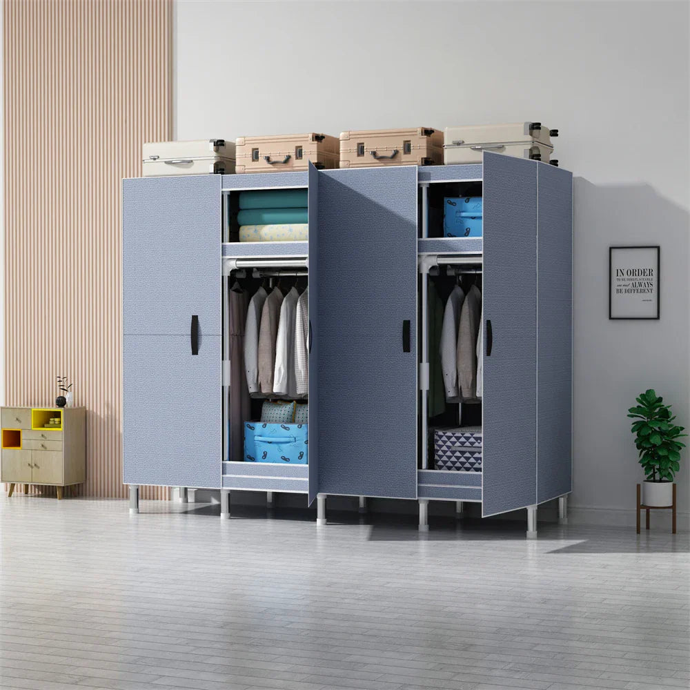 LEEGOHOME Wardrobes Large Capacity Wardrobe Bedroom Furniture 85/125/166/207x45x170cm