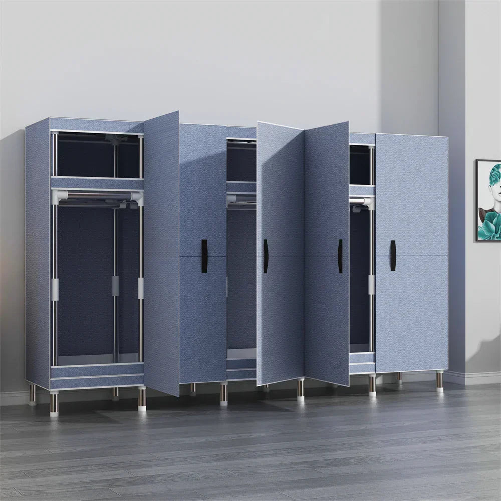 LEEGOHOME Wardrobes Large Capacity Wardrobe Bedroom Furniture 85/125/166/207x45x170cm
