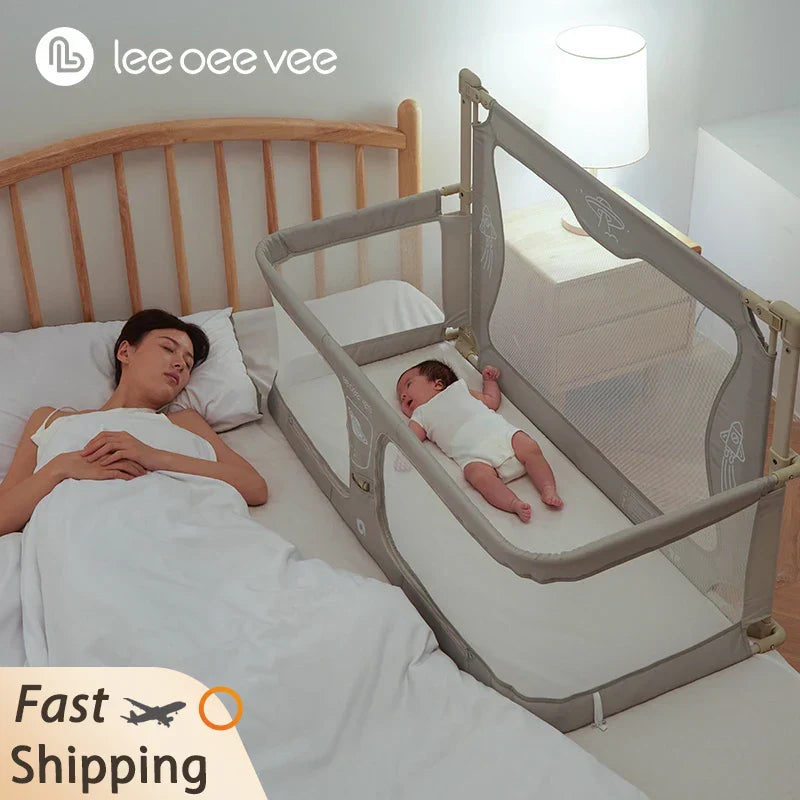 LEEOEEEVEE Simple Lightweight Baby Cot Dual-use Comfortable Toddler