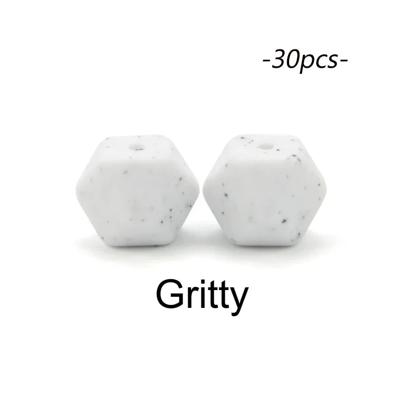 LOFCA 30pcs Silicone Beads Mini Hexagon 14mm Baby