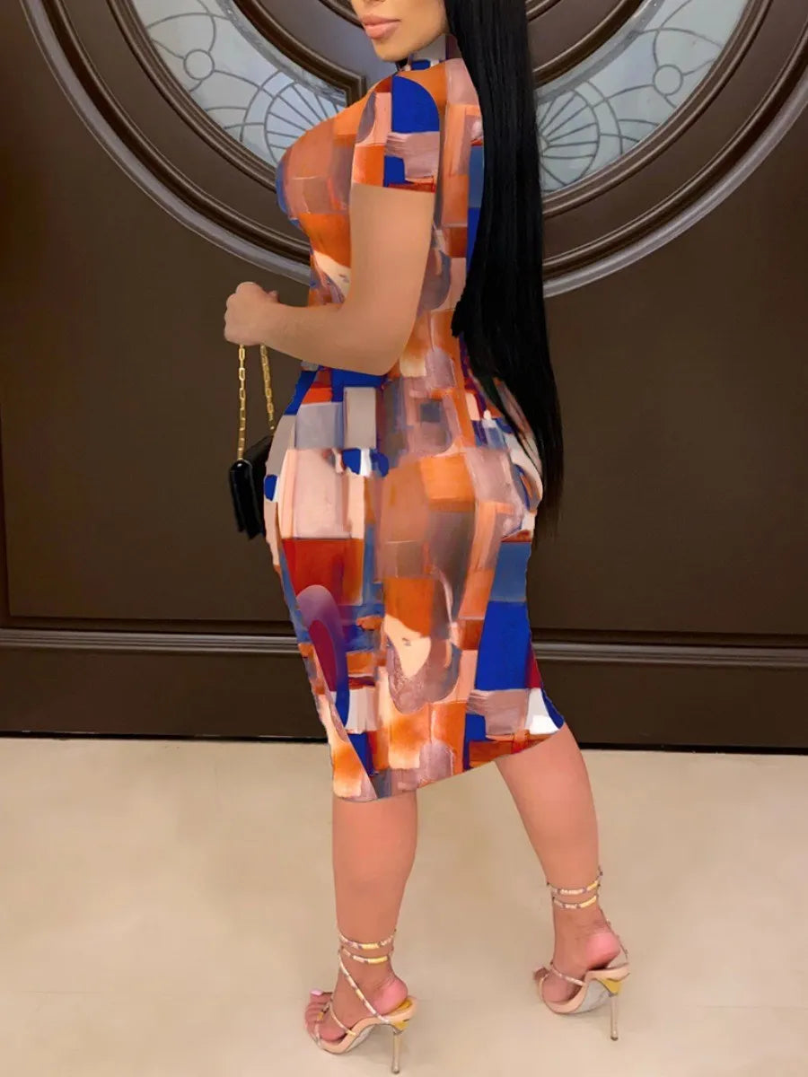 LW Plus Size Bodycon Dress Bodycon short sleeve