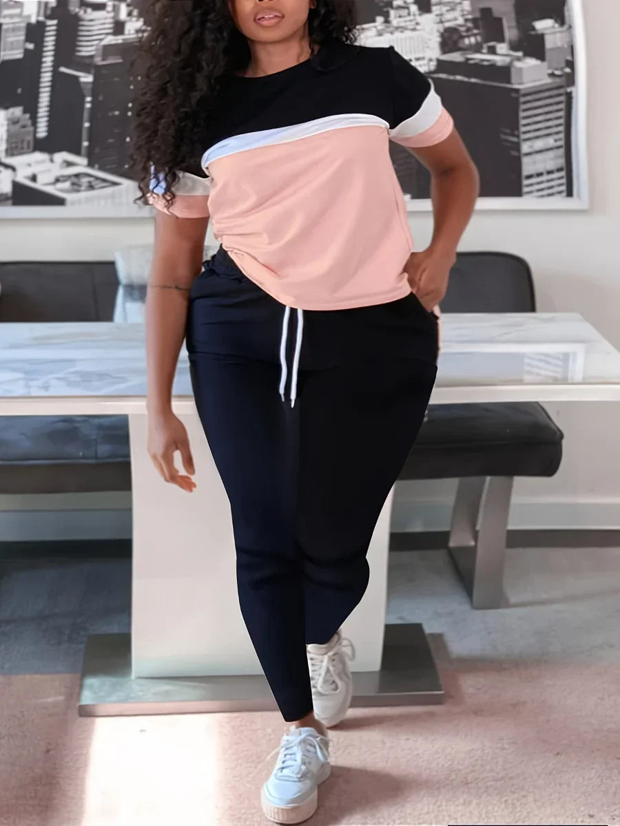 LW Plus Size Two Piece Letter Print tracksuit