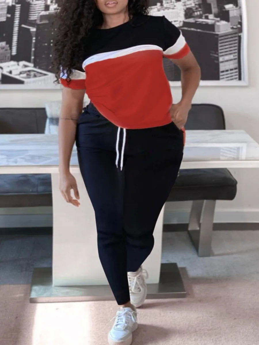 LW Plus Size Two Piece Letter Print tracksuit