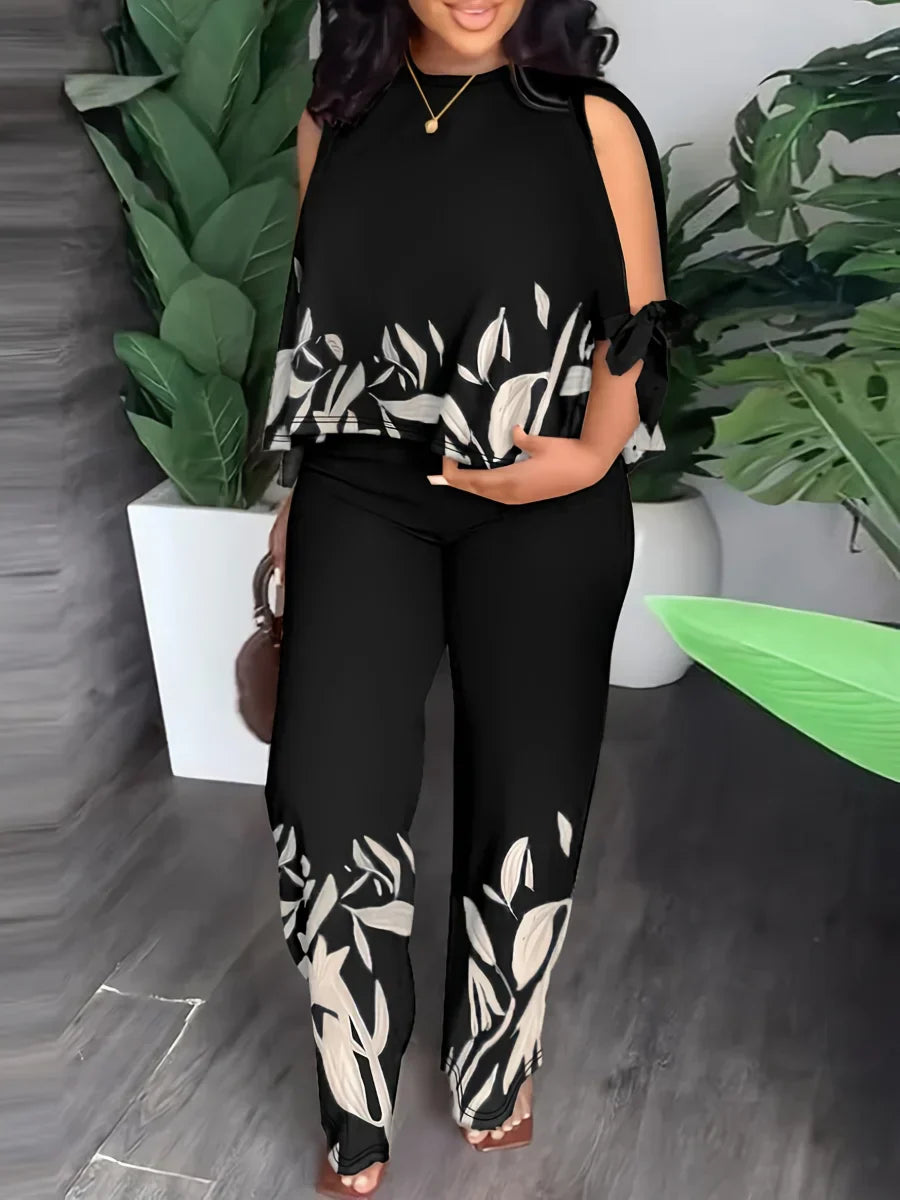 LW Plus Size Women Personalized Printed Pants Set