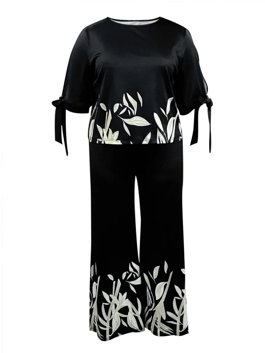 LW Plus Size Women Personalized Printed Pants Set