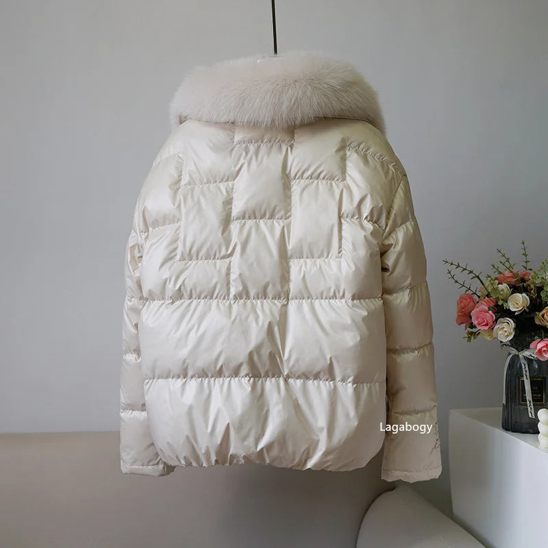 Lagabogy 2023 New Winter Women Real Fox Fur