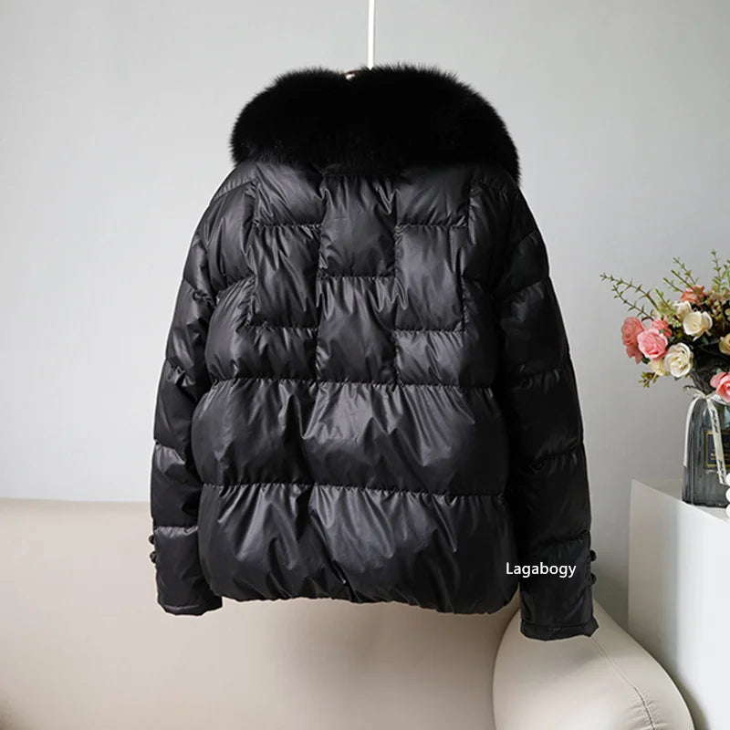 Lagabogy 2023 New Winter Women Real Fox Fur