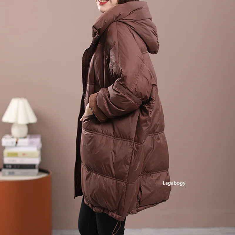 Lagabogy 2024 New Winter Women White Duck Down
