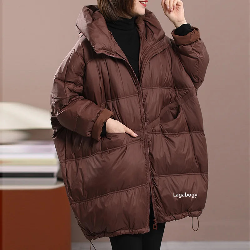 Lagabogy 2024 New Winter Women White Duck Down