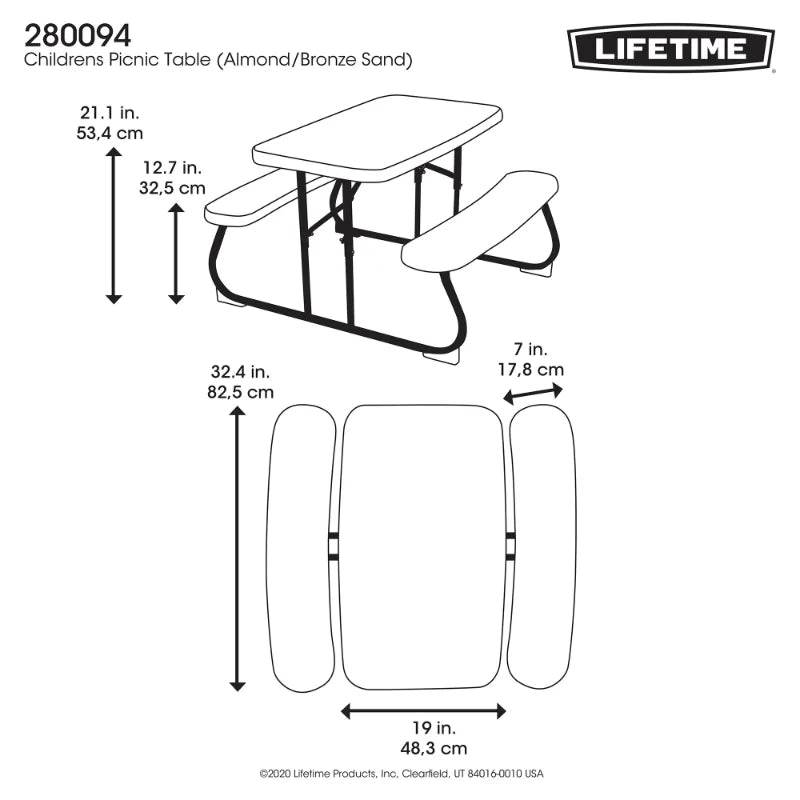 Lifetime Kid's Picnic Table, Almondchildren desk and chair