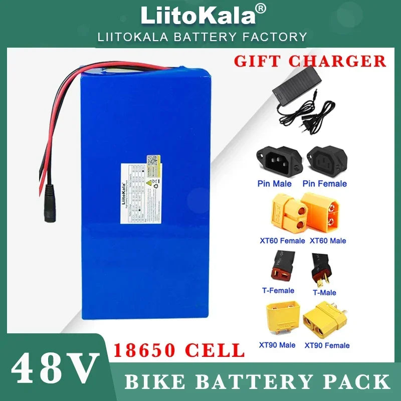 LiitoKala 48V 32ah 1500W electric bike battery 20ah