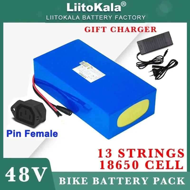 LiitoKala 48V 32ah 1500W electric bike battery 20ah