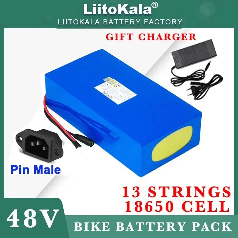 LiitoKala 48V 32ah 1500W electric bike battery 20ah