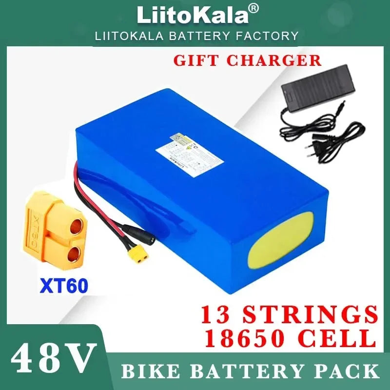 LiitoKala 48V 32ah 1500W electric bike battery 20ah