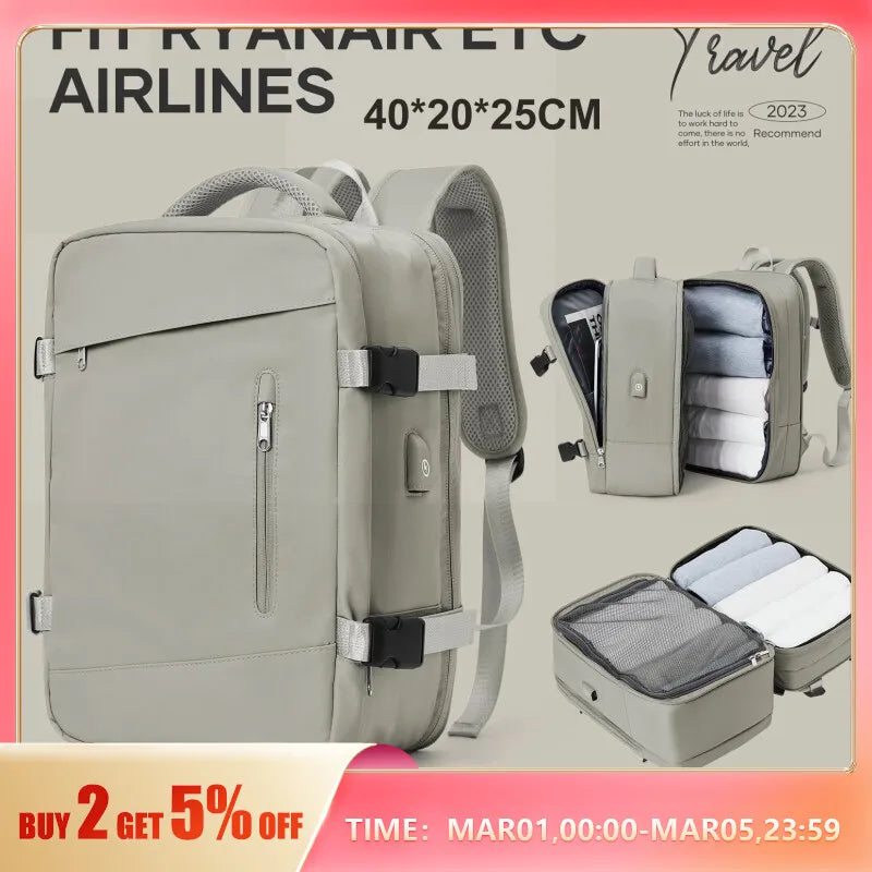 Likros Travel Backpack Cabin Bag 40x20x25 Ryanair Flight