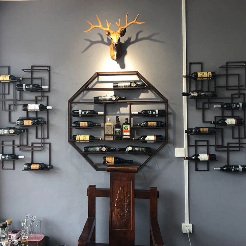 Living Room Wrought Iron Bar Wine Cabinets European