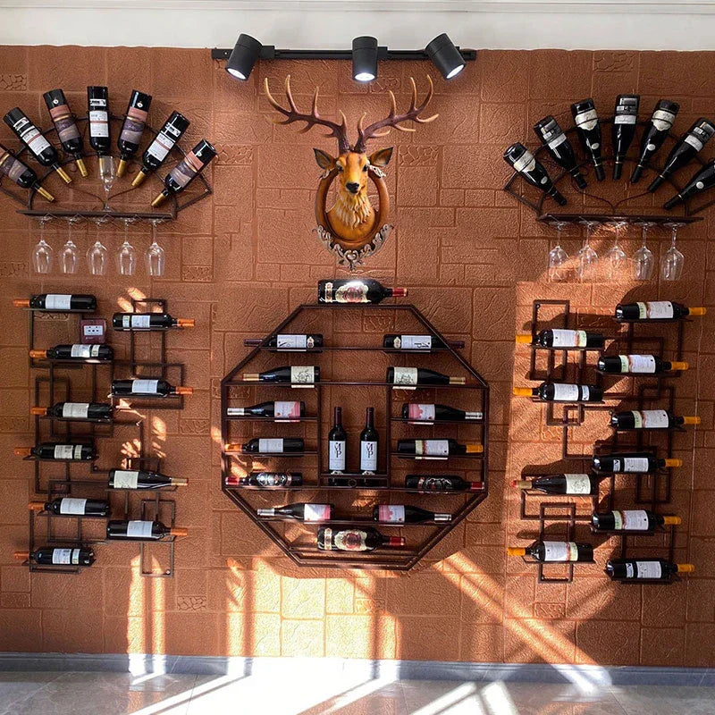 Living Room Wrought Iron Bar Wine Cabinets European