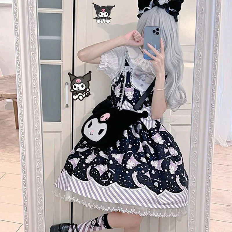 Lolita Sweet Cartoon Print Princess Dress Women Cute