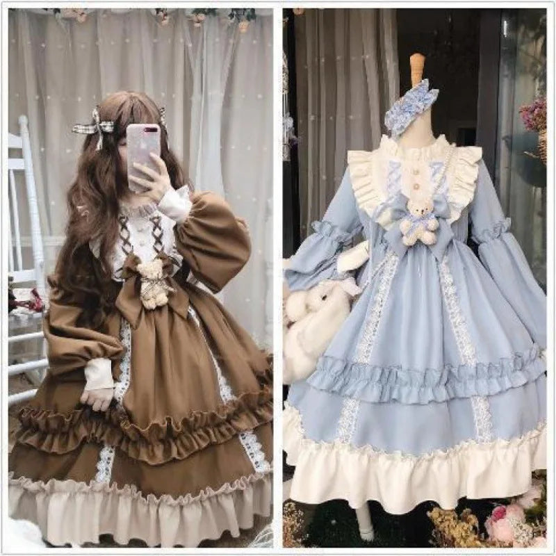 Long Sleeve Bear Bow Detail Lolita Long Sleeve