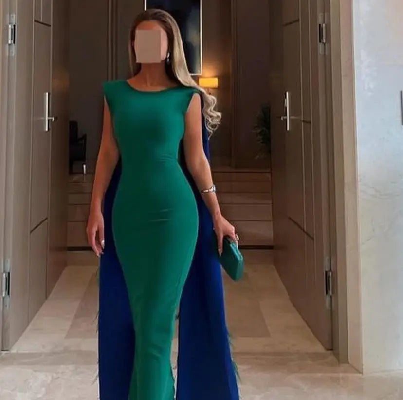 Luxury Mermaid Evening Dresses ONeck Prom Dresses Feathers