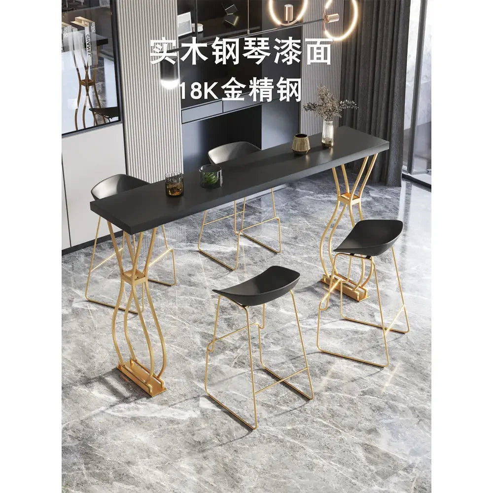 Luxury Solid Wood Bar Table Home Milk Tea