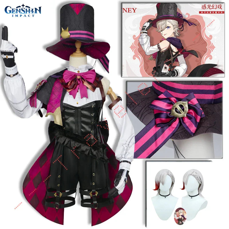 Lyney Cosplay Genshin Impact Costume Wig Fontaine Lyney