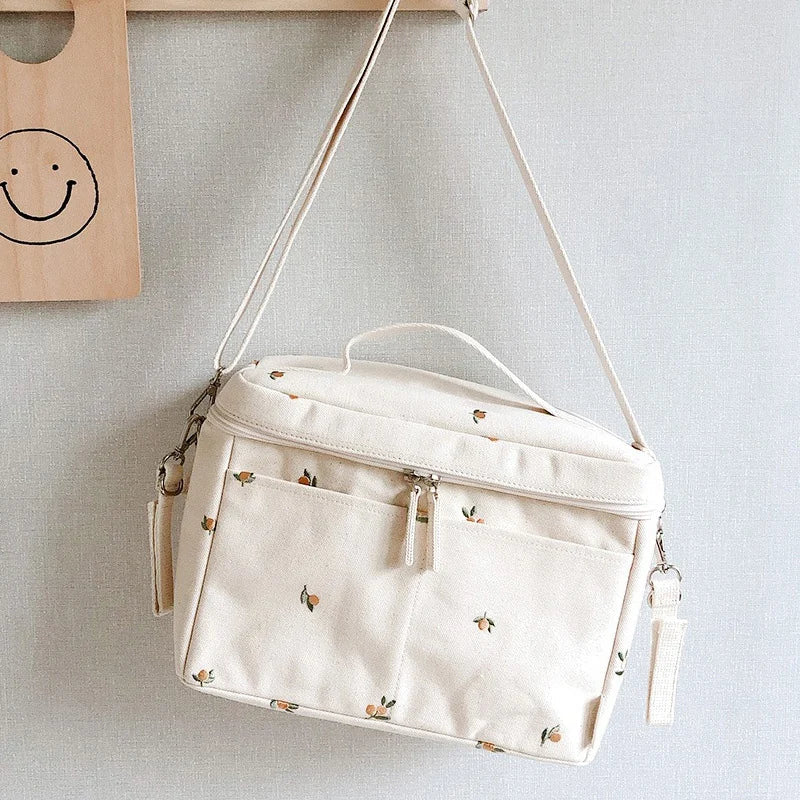 MILANCEL Mommy Insulation Bag Embroidered Bear Baby Stroller