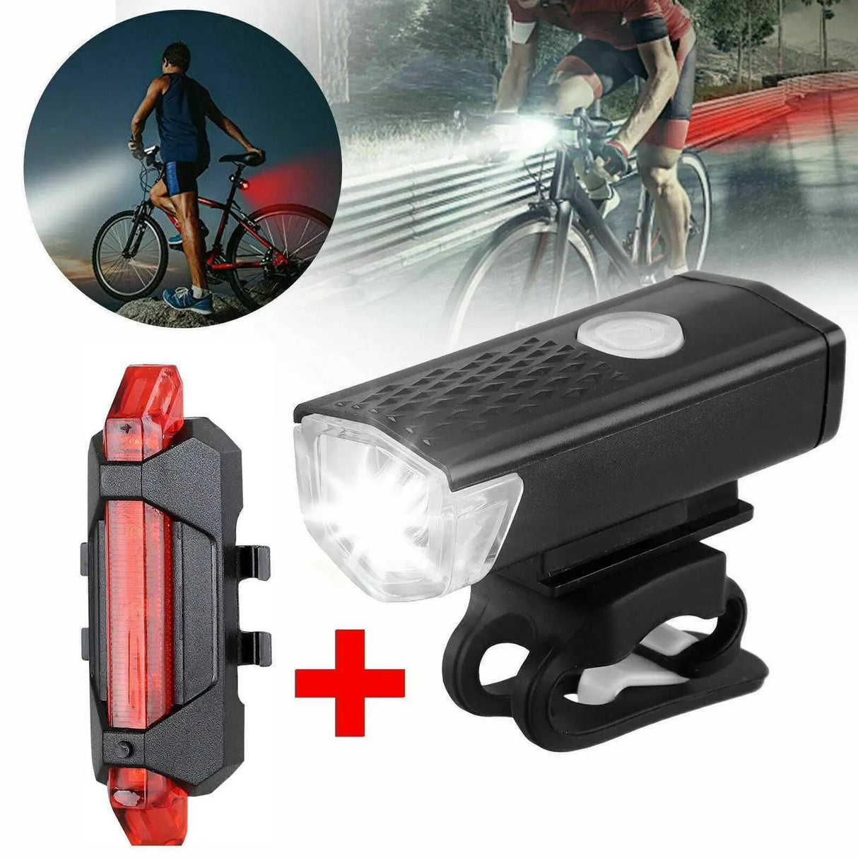 MTB Bike Front Lights USB LED Rechargeable Waterproof