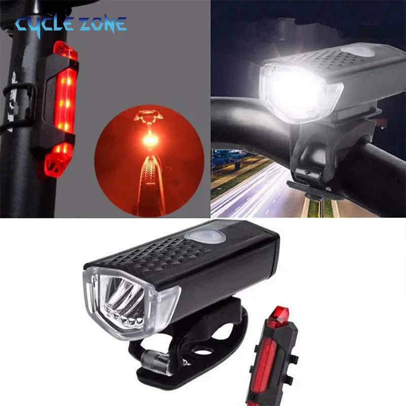 MTB Bike Front Lights USB LED Rechargeable Waterproof