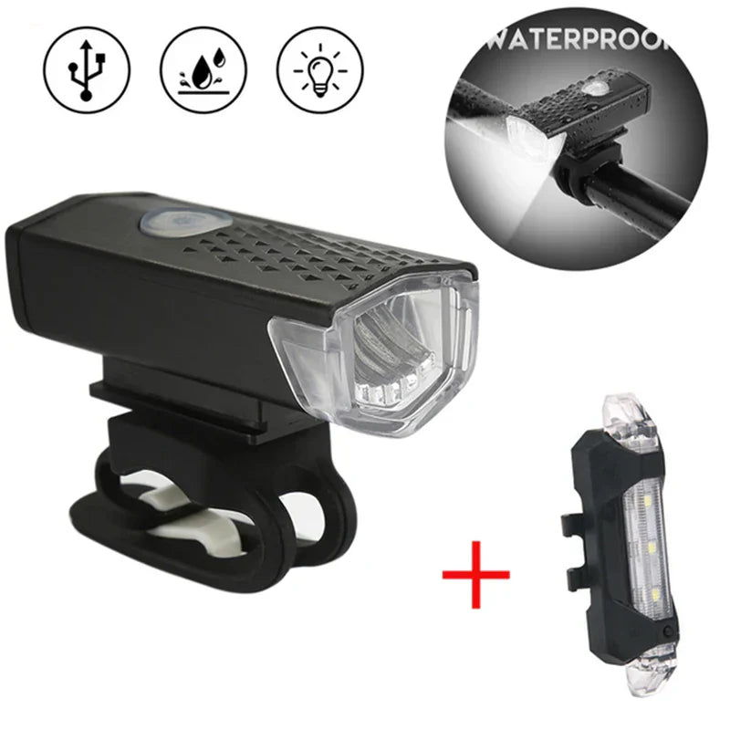 MTB Bike Front Lights USB LED Rechargeable Waterproof