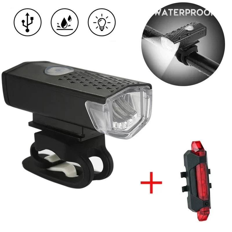 MTB Bike Front Lights USB LED Rechargeable Waterproof