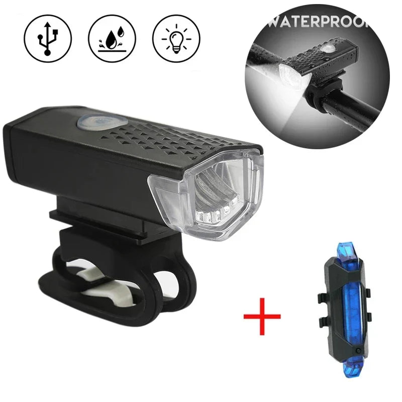 MTB Bike Front Lights USB LED Rechargeable Waterproof