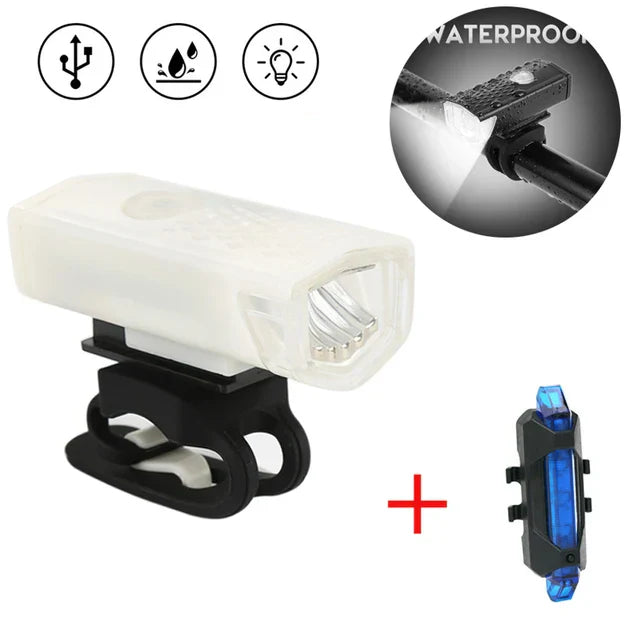 MTB Bike Front Lights USB LED Rechargeable Waterproof