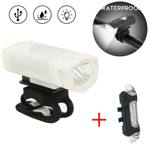 MTB Bike Front Lights USB LED Rechargeable Waterproof