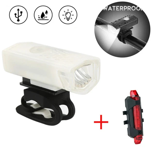MTB Bike Front Lights USB LED Rechargeable Waterproof