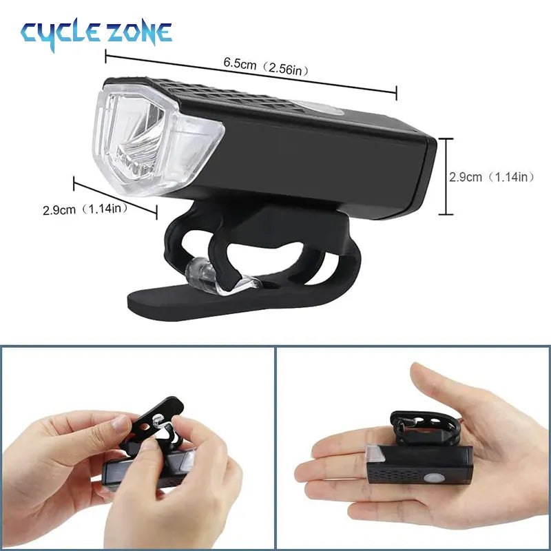 MTB Bike Front Lights USB LED Rechargeable Waterproof