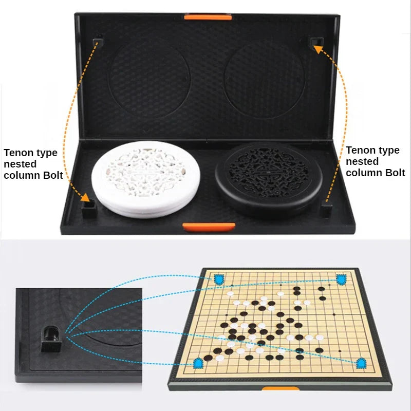 Magnetic Go Game Foldable Weiqi Acrylic Black White