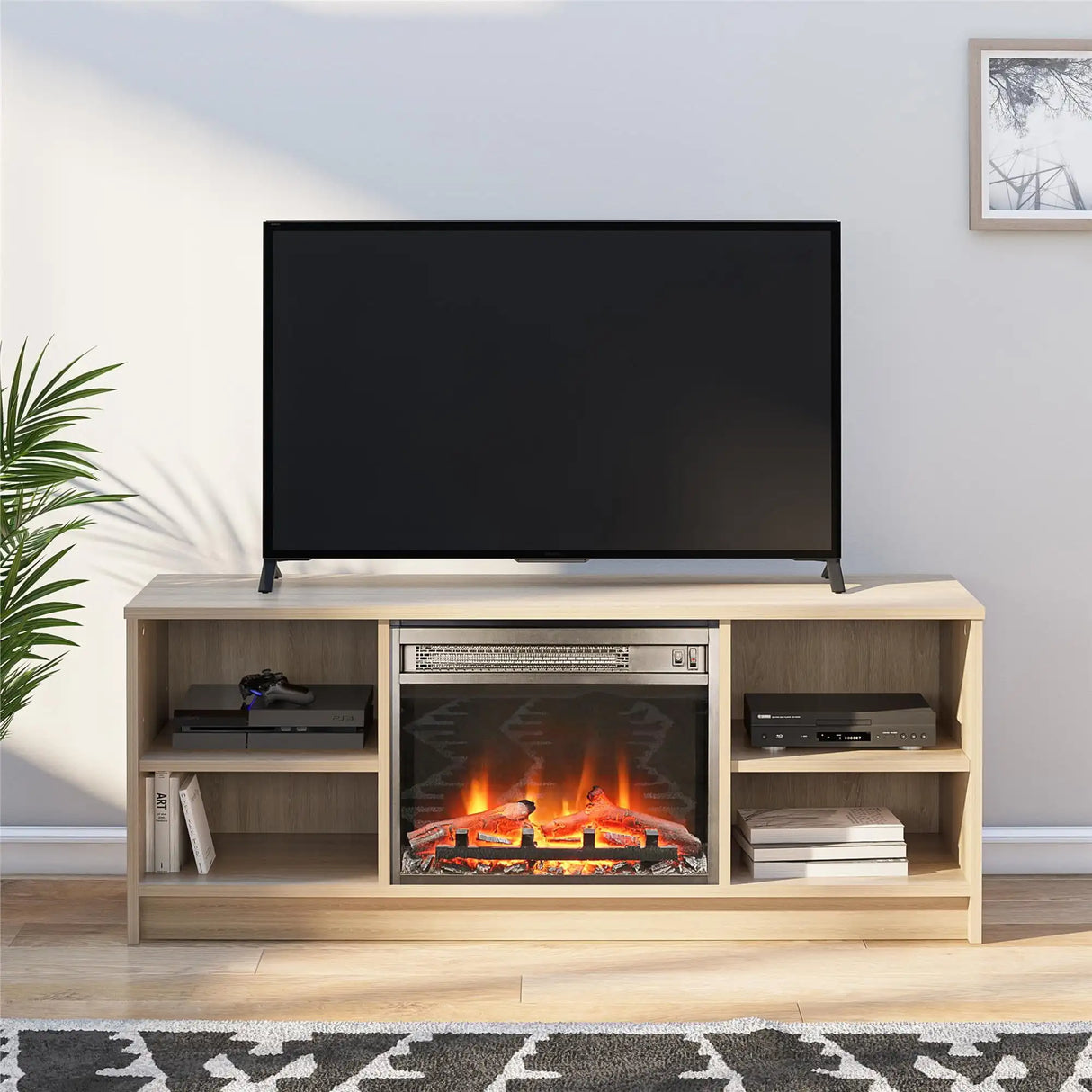 Mainstays Fireplace TV Stand for TVs up to