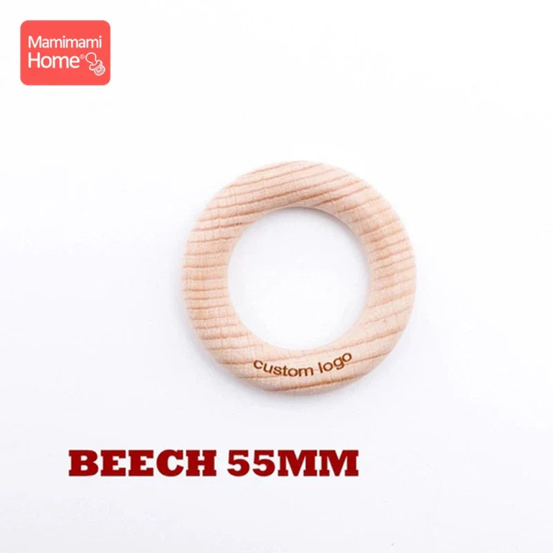 Mamihome 50pc Customize Logo Wooden Ring Baby Teether