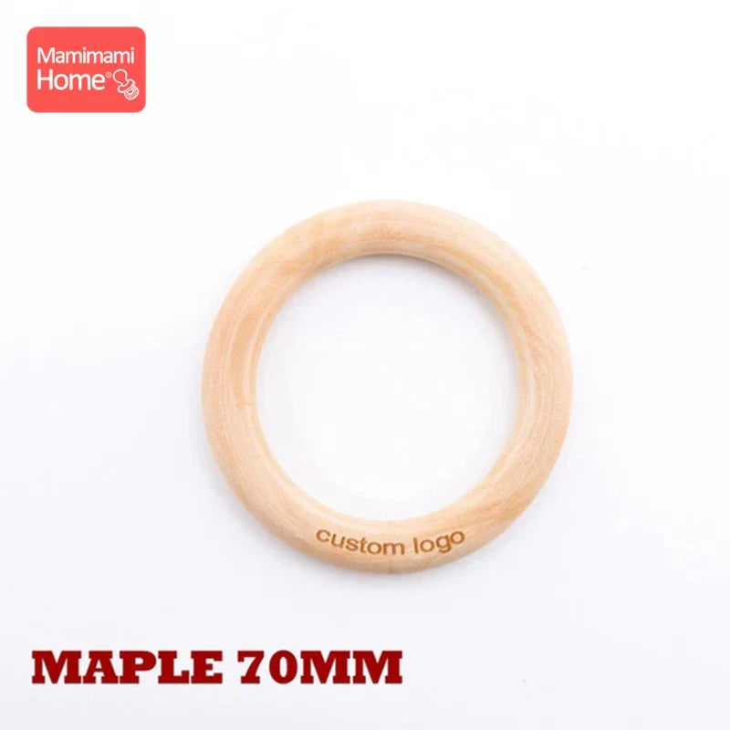 Mamihome 50pc Customize Logo Wooden Ring Baby Teether