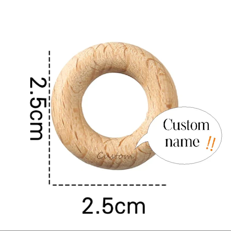 Mamihome 50pc Customize Logo Wooden Ring Baby Teether