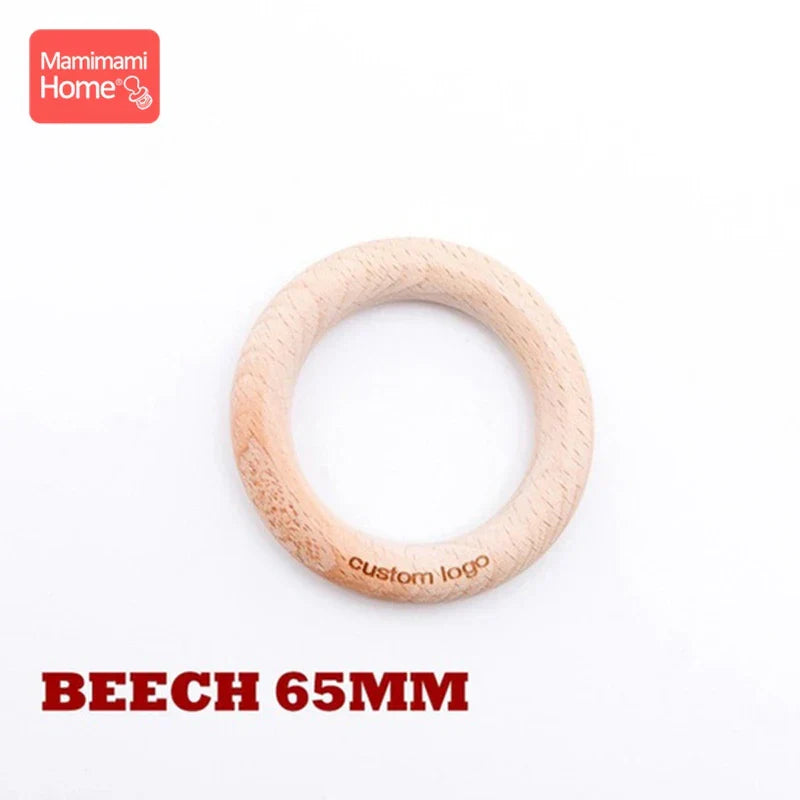 Mamihome 50pc Customize Logo Wooden Ring Baby Teether