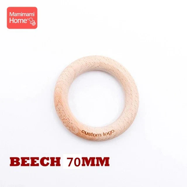 Mamihome 50pc Customize Logo Wooden Ring Baby Teether