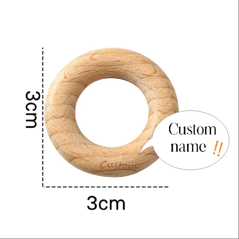 Mamihome 50pc Customize Logo Wooden Ring Baby Teether